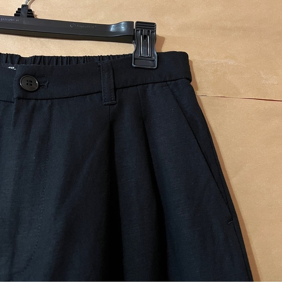 Madewell The Tailored Tapered Pants Linen Blend Barrel Leg Trousers Black Size 6 - Picture 5 of 11